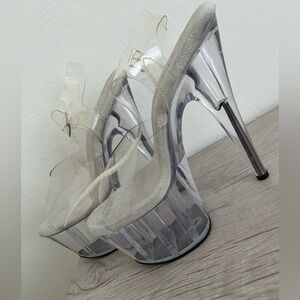 Like new!!! Pleaser Transparent Platform Heels